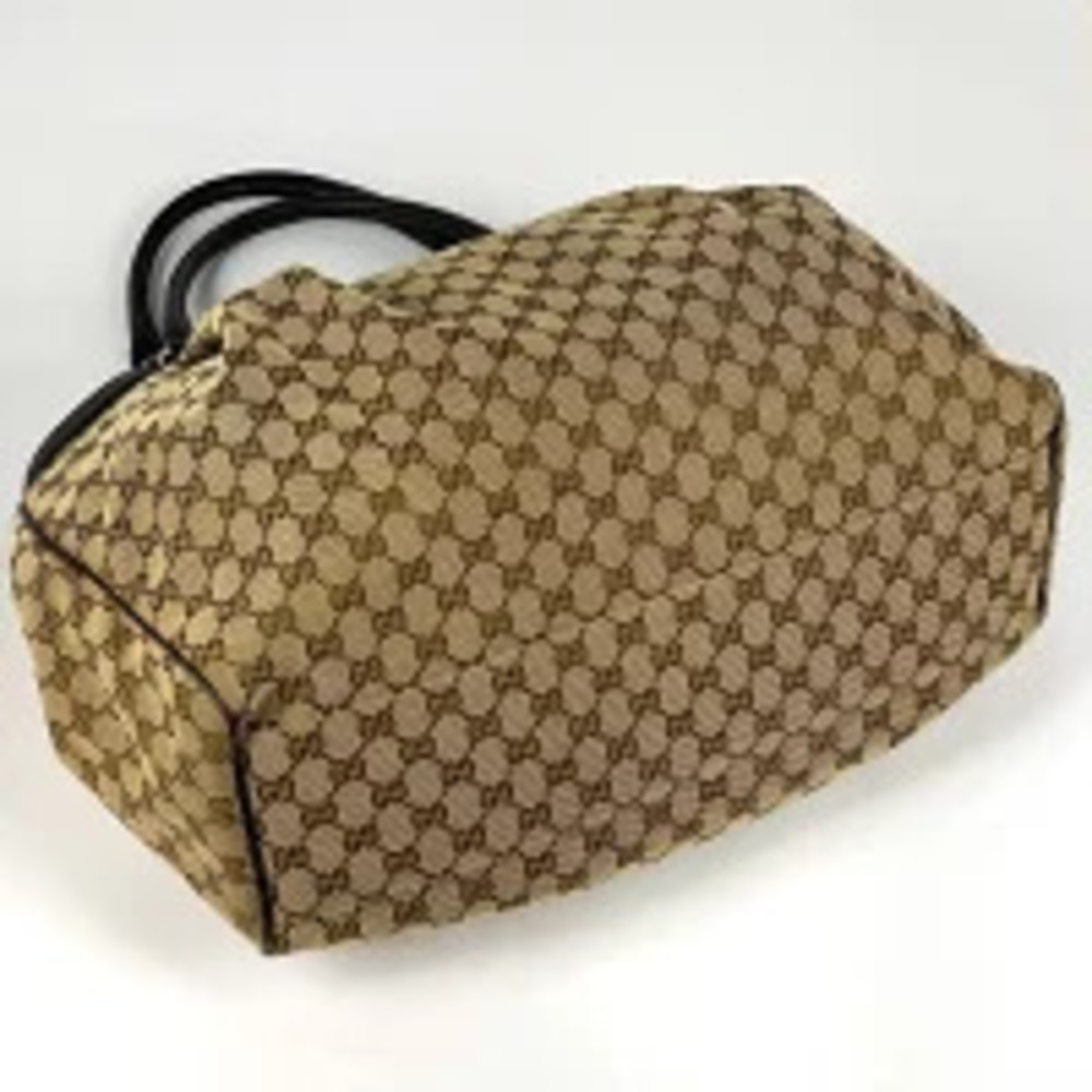 Gucci handbag GG bag brown canvas tote beige Brown Tan